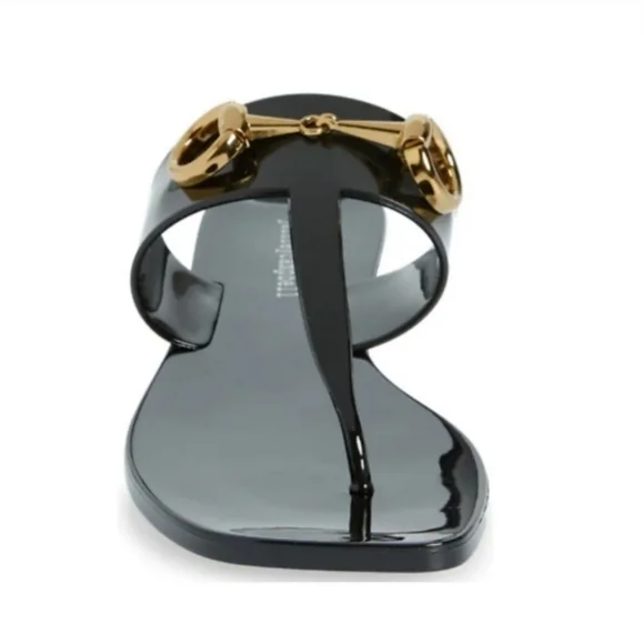 A Lil Bit Shiny Slip on Sandals - Black - Picture 3 of 4